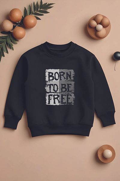 MYADA Детски суитшърт с щампа Born To Be Free - голям размер - специален дизайн 11093