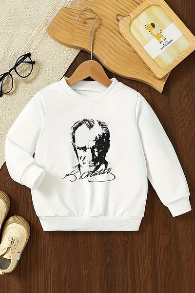 MYADA Детски суитшърт с принт на Mustafa Kemal Atatürk - Нов сезон, джоб 10053