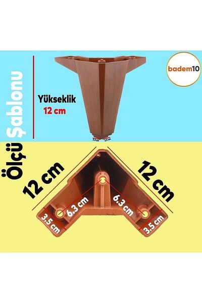 Badem10 Mobilier de lux Cedru Canapea Fotoliu Baza Tv Unitate Riser Picior Picioare 12 Cm Model Lemn Picior