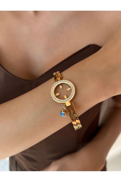 mavidenizaccesories Steel Quadrant Fitted Bracelet Steel Bracelet Quadrant Steel Shackle Bracelet