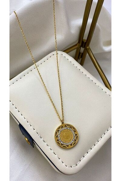 m mavi deniz accesories قلادة ربع من الفولاذ المقاوم للصدأ