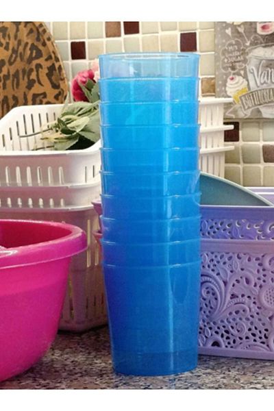 SUPERPUP Blue Unbreakable Cup - 32 Pieces 380 Cc, Bowl, Dessert Spice for Picnic and Camping Pp 5