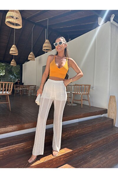 MODA Ajur Detaylı Yüksek Bel Pantolon