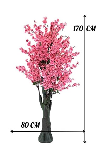 Nettenevime Yapay Ağaç Pembe Japon Kiraz Çiçeği Hazır Gövdeli Bahardalı Ağacı 170 cm Sakura Çiçeği