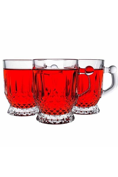 Paşabahçe Istanbul Handled Tea Cup, Pack of 6