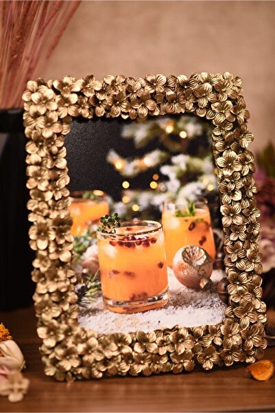 Seniste Photo Frame 15x20 Cm Luxury Design 1st Class Polyester Antique Gold Bud Flower