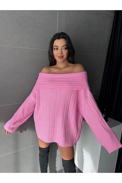 Kurtayfashion Pulover de damă tricotaj cu guler Madonna