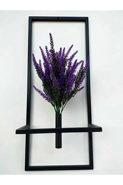ViraHome Dekoratif Metal Çiçeklik Ve Yapay Çiçek Lavanta Duvar Aksesuarı Dekoratif Salon Balkon Saksı