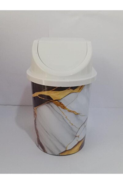 abnturk 24x13 cm Ebatınta 3Lt Klick Kapaklı Karışık Mermer Desenli Desenli Lü...