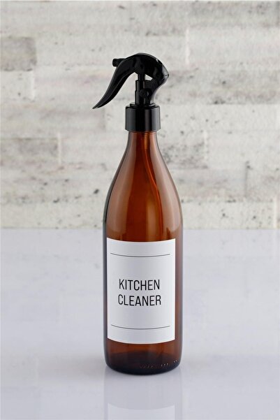 ANJEAHOME 500 ml Amber Cam Şişe Banyo Düzenleyici 7x28 Cm ( Farklı Etiket Seç...