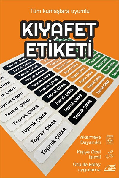 Serisan Kıyafet Etiketi - Ütü Ile Yapışan Isme Özel Etiket