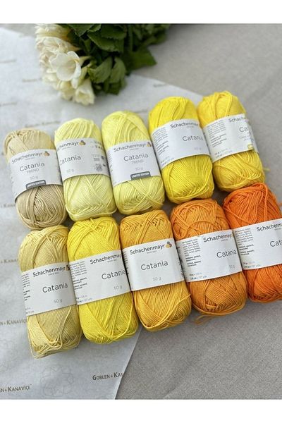 Schachenmayr Catania Yellow Tone Amigurumi and Knitting Yarn