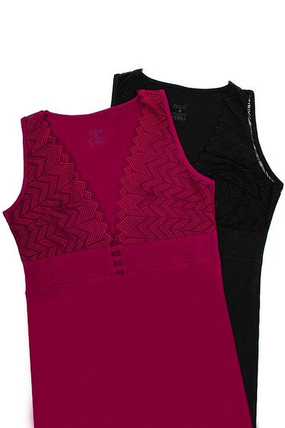 Öts Tricou de damă din dantelă - bumbac și lycra, curea groasă