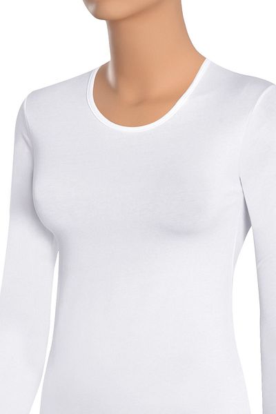Öts Tricou de damă cu mânecă lungă, cu gât crew, din bumbac, din lycra