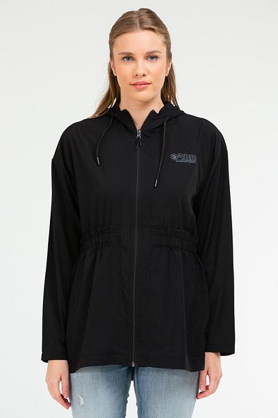 speedlife Sc1074 Model Negru Glugă Obișnuit Tunica Femei