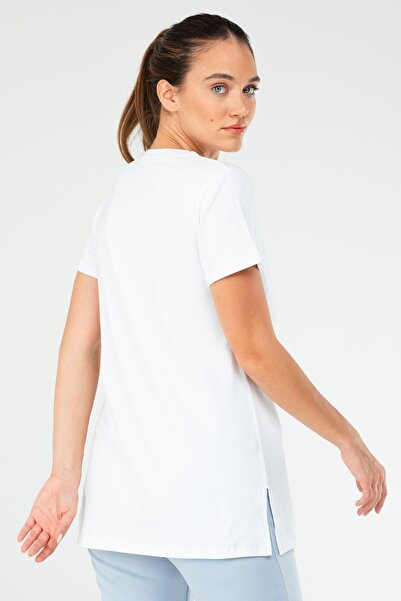 speedlife White Regular Cotton Crew Neck Short Sleeve Women's T-Shirt Sf0646
