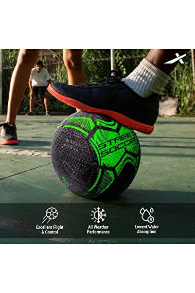 Vector X Street Soccer Rubber Moulded Football Size-5 (Green, Black)