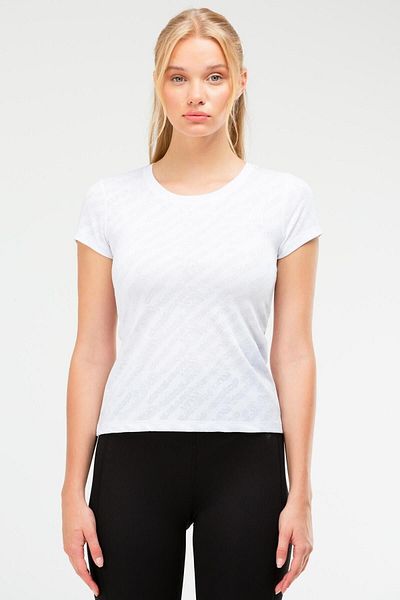 speedlife Tricou alb cu mânecă scurtă, cu decolteu, pentru femei, Sf0609