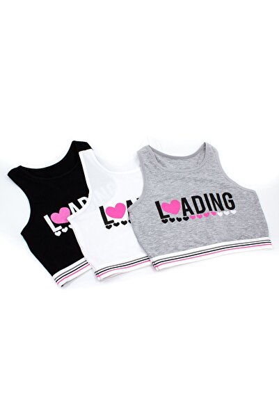 Öts Girl's 3-Piece Padless Colorful Thick Strap Cotton Lycra Half Tank Top Training Bra Bustier