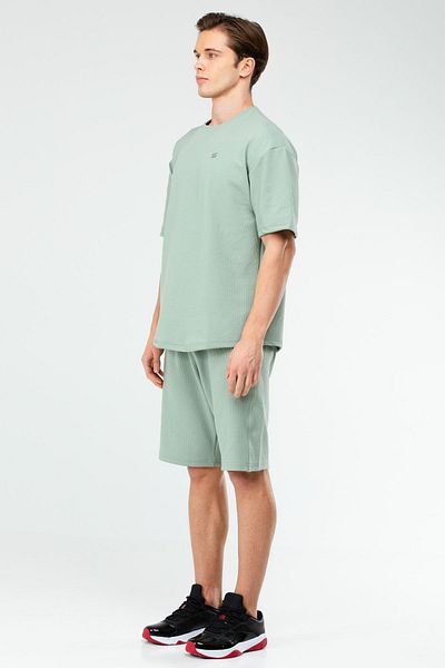 speedlife Πράσινο Oversize Crew Neck Basic ανδρικό σορτς Xb0067