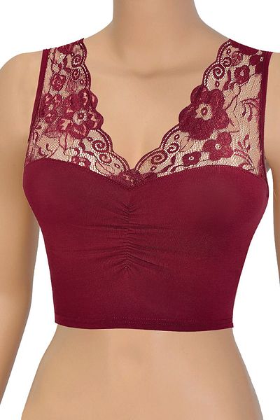 Öts Women's Padless Lycra Lace Bustier Cotton Bra