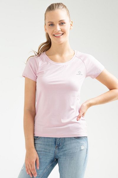 speedlife Γυναικείο μπλουζάκι ροζ Slim Fit Lycra Crew με κοντό μανίκι Sf0422