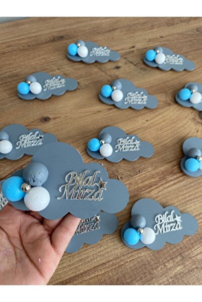 NeşeliAtölyem 5 Pieces Baby Gift Cloud Magnet Baby Birth Magnet Gift
