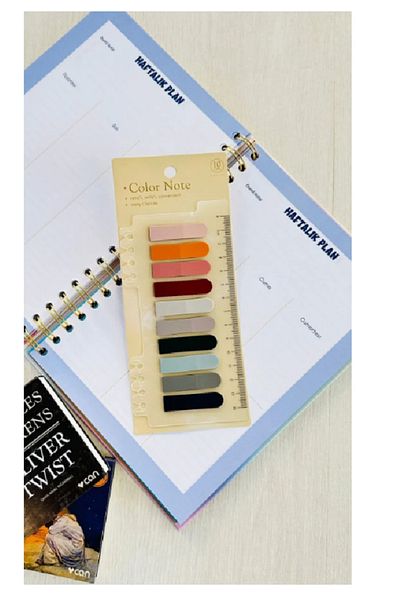 YEŞİL KIRTASİYE Transparent Colored 10-piece Ruled Postit Set
