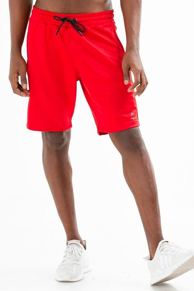 speedlife Red Regular Plain Quilted Men's Shorts Xe0130