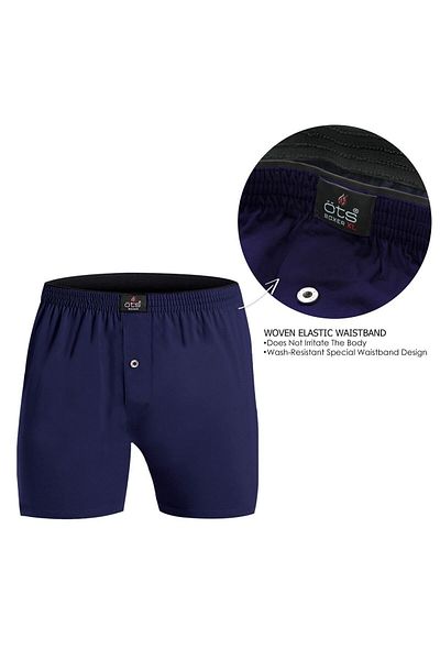 Öts Men's 100% Cotton Boxers 5 Pack Comfortable Fit with Buttons in Premium Special Gift Box