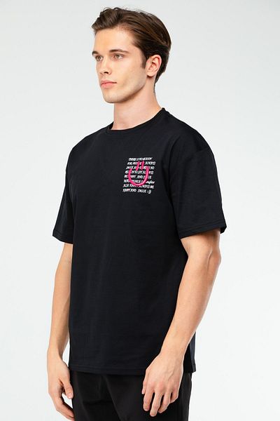 speedlife Ανδρικό μπλουζάκι Oversize - Μαύρο, 100% βαμβάκι, λαιμόκοψη, κοντό μανίκι - Xf1597