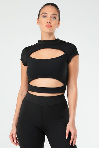 speedlife Negru Slim Fit Micro Half Turtleneck Femei Sutien Sport Bra Sf0644