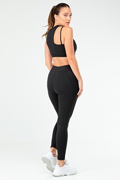 speedlife Black Slim Fit High Waist Recovery Women's Tights Set Sb0849