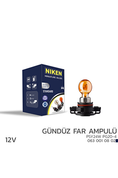 Niken 12V PSY24W GÜNDÜZ FAR AMPULÜ (PG20-4)AMB