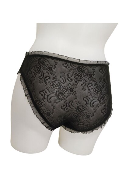 r rojinins Women's Lacy Black and White 6 Pack Cotton Bikini Panties