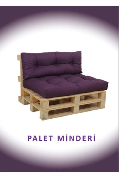 DEKOSOY Dış Ve Iç Mekan Yer&palet Minderi Minder Seti Takımı 2 Li Mor