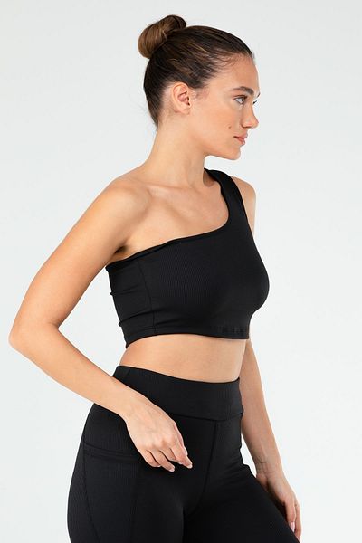 speedlife Sutien sport negru obișnuit cu gât deschis pentru femei Sf0641