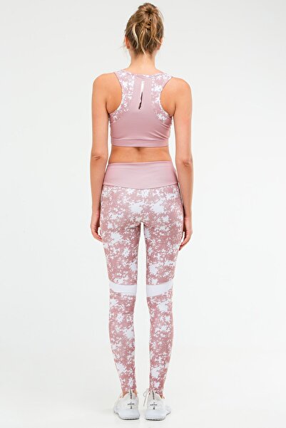 speedlife Powder Slim Fit Open Collar High Waist Women's Tights Set Sb06341