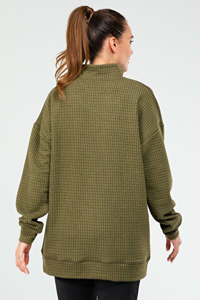 speedlife Haki Regular Kapitone Dik Yaka Kadın Tunik Sc1184