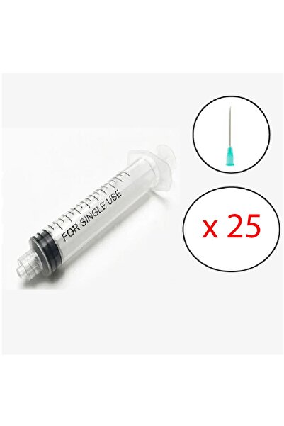 Ayset 10 ml Luer Lock Kilitli Yeşil İğneli (25 ADET) Enjektör Steril 10 cc Şı...