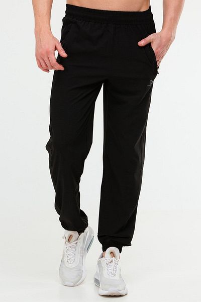 speedlife Black Regular Rubber Leg Men's Tracksuit Bottom Xd0199