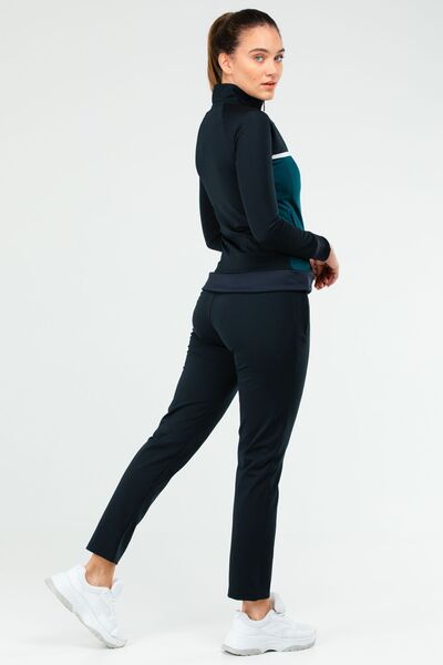 speedlife Γυναικεία αθλητική φόρμα Navy Blue Regular Diver Fabric Stand γιακά Sa23611