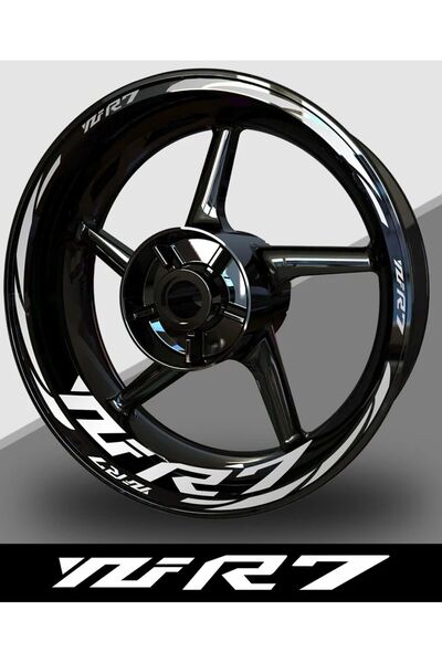 SA Printpro Yamaha R7 Motorsiklet Için Renkli Jant Şeridi, reflektif Beyaz, S...
