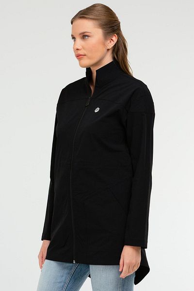 speedlife Black Regular Stand Collar Women's Tunic Sc1092