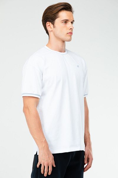 speedlife Λευκό Oversize 100% βαμβακερό ανδρικό μπλουζάκι με κοντό μανίκι Xf1605