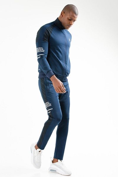 speedlife Ανδρική φόρμα ανδρικής φόρμας Xa0433 Navy Blue Regular Diver Fabric Stand γιακάς