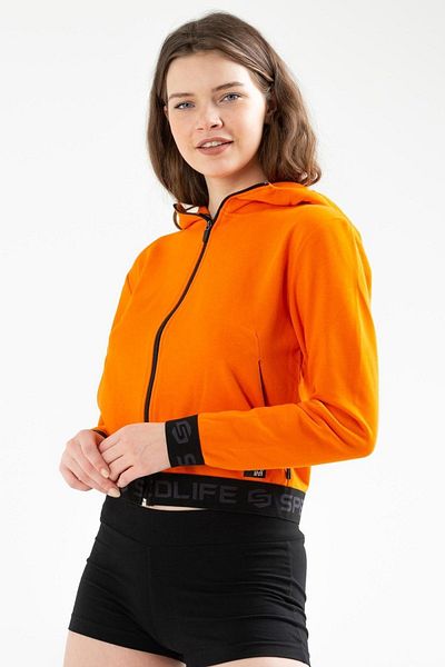 speedlife Hanorac de damă portocaliu slim fit cu glugă - bumbac SC0962