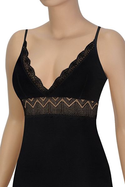 Öts Tricou de damă din Lycra cu decolteu în V - Dantela la piept