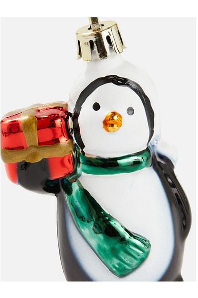 QUEEN AKSESUAR New Year Christmas Luxury Imported Collectible Cute Penguin Decor Pine Tree Ornament