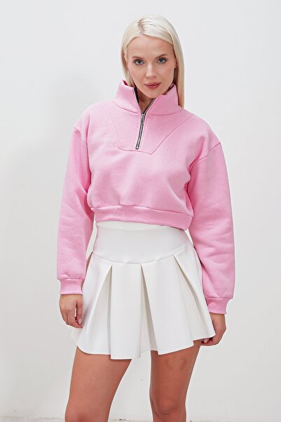 HAKKE Three Yarn Sweat with Half Zipper and Skirt Elastic